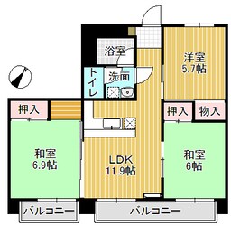 駅前ハイツの物件間取画像